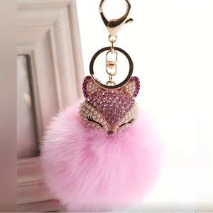 Cute Fox Keychain/ Bag Charm - Pink